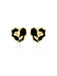 Black Heart Rose Stud Earrings