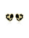 Black Heart Rose Stud Earrings