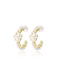 White Flower Pearl Stud Earrings
