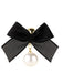 Black Bow Pearl Earrings