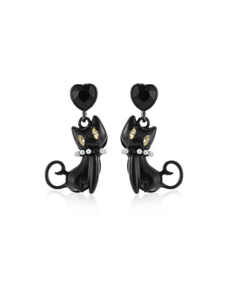 Vintage Cat Halloween Stud Earrings