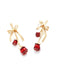 Retro Gold Ribbon 3D Rose Earrings