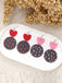Heart Polka Dot Dangle Earrings