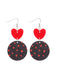 Heart Polka Dot Dangle Earrings