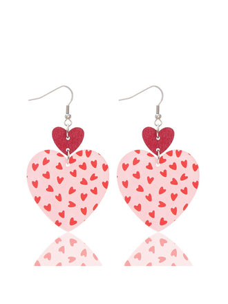 Vintage Pink & Red Sweetheart Shape Earrings