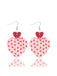 Vintage Pink & Red Sweetheart Shape Earrings