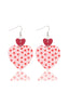 Vintage Pink & Red Sweetheart Shape Earrings