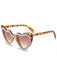 Vintage Rhinestone Heart Frame Sunglasses