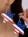 Independence Day Flag Stripe Stars Earrings