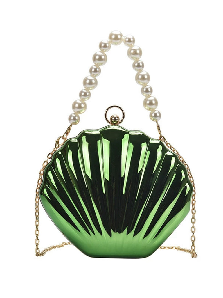 Solid Pearl Metal Shell Bag