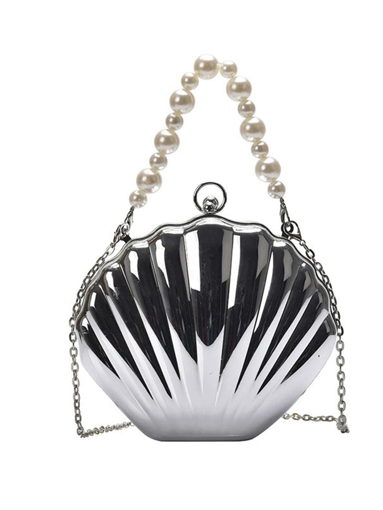 Solid Pearl Metal Shell Bag