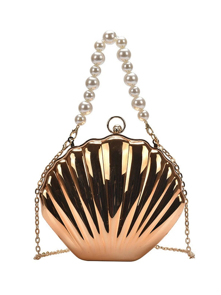 Solid Pearl Metal Shell Bag