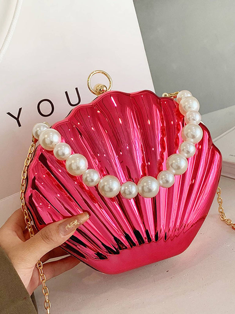 Solid Pearl Metal Shell Bag