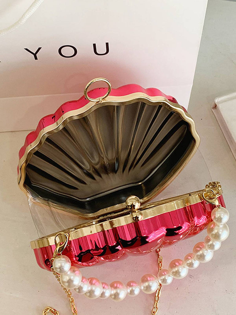 Solid Pearl Metal Shell Bag