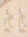 White Gradient Shell & Pearl Earrings