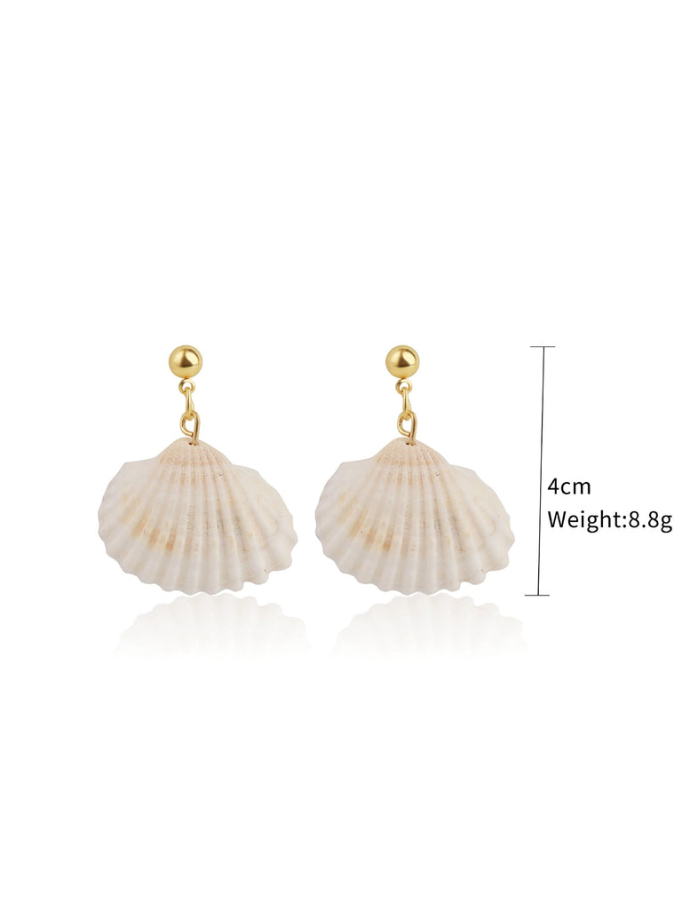 Pearl Mermaid Tail Seashell Dangle Earrings