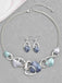 Multicolor Shell Silver Necklace & Earrings Set