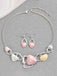 Multicolor Shell Silver Necklace & Earrings Set