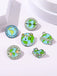 Cartoon Earth Day Letters Round Brooch