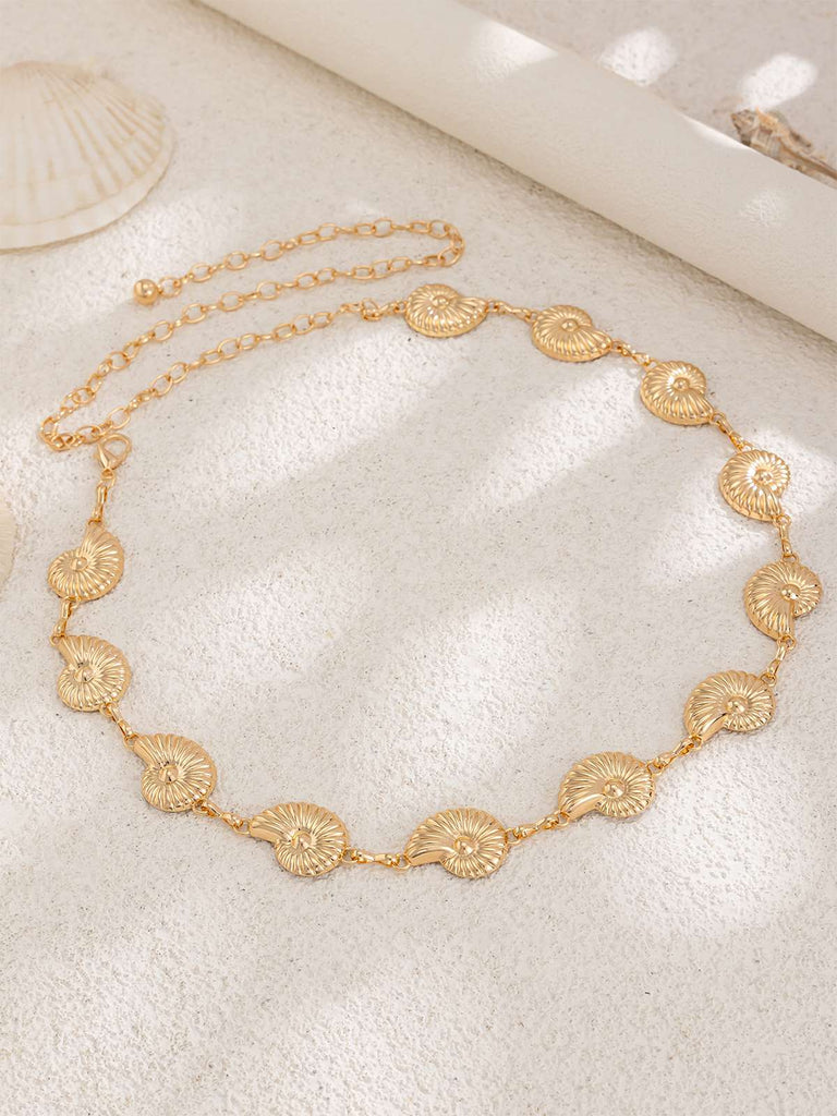 Gold Conch Shell Alloy Waist Chain