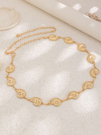 Gold Conch Shell Alloy Waist Chain