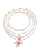 Pink & White Pearl Bow Butterfly Necklace Set