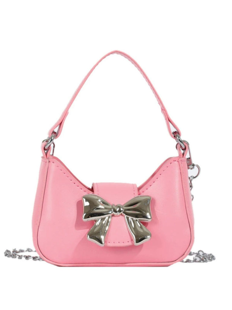 Vintage Leather Bow Handle Handbag