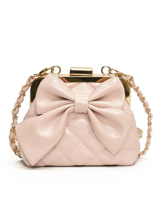 Vintage Bow Clip Chain Crossbody Bag