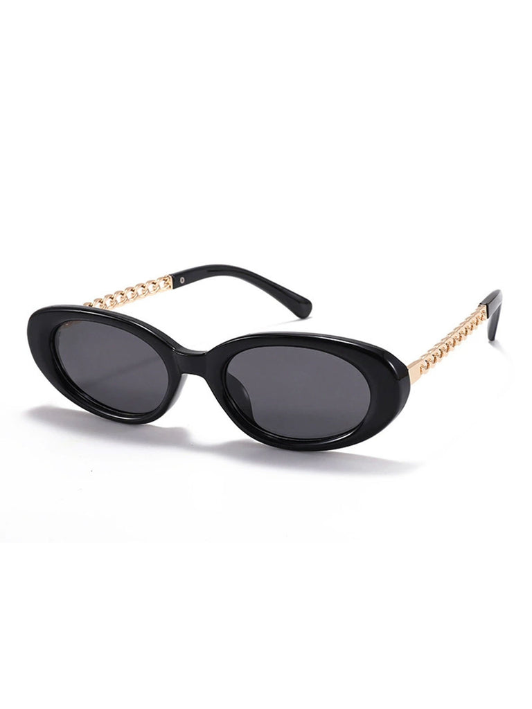 Vintage Chain Temple Oval Sunglasses