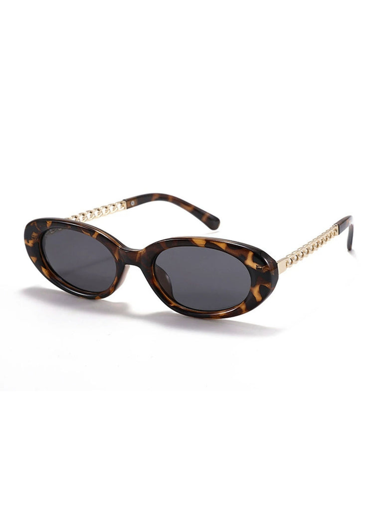 Vintage Chain Temple Oval Sunglasses