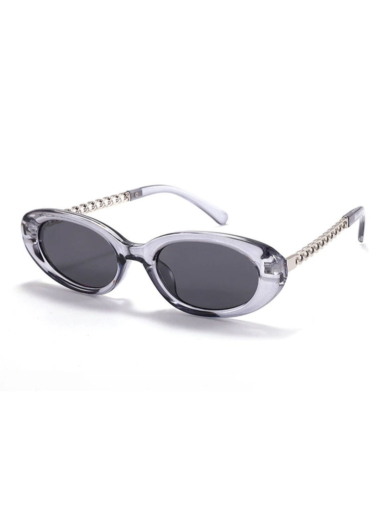 Vintage Chain Temple Oval Sunglasses