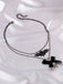 Gothic Bow Bat Skeleton Double Layer Necklace