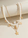 Starfish Seashell Pearl Layered Chain Necklace