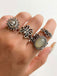 Silver Vintage Hippie Butterfly Floral Ring Set