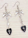 Vintage Gothic Cross Heart Bowknot Dangle Earrings
