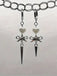 Silver Heart Asymmetrical Bow Drop Gothic Earrings