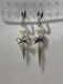 Silver Heart Asymmetrical Bow Drop Gothic Earrings