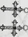 Vintage Halloween Gothic Cross 3D Flower Gemstone Earrings