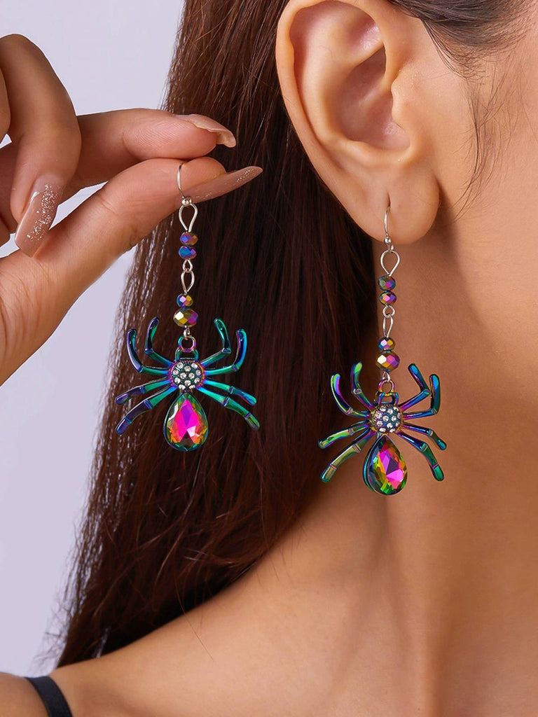 Halloween Colorful Spider Earrings