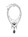 Black Gothic Heart Wings Star Dagger Pendant Necklace Set