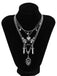 Black Gothic Heart Wings Star Dagger Pendant Necklace Set