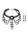 Black Gothic Beaded Crystal Pendant Necklace & Earring Set
