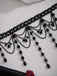 Black Gothic Artificial Crystal Tassels Pendant Necklace