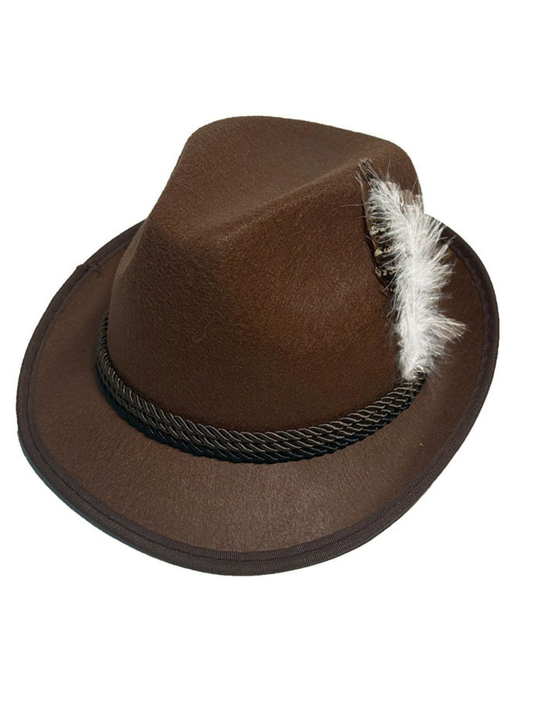 Vintage Bavarian Alpine Jazz Hat With Feather