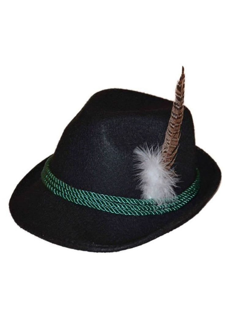 Vintage Bavarian Alpine Jazz Hat With Feather