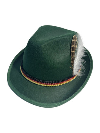 Vintage Bavarian Alpine Jazz Hat With Feather