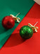 Christmas Ball Bow Sequined Stud Earrings