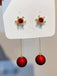 Red Christmas Snowflakes & Balls Earrings