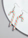 Christmas Rainbow Cane Candy Color Earrings
