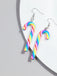 Christmas Rainbow Cane Candy Color Earrings